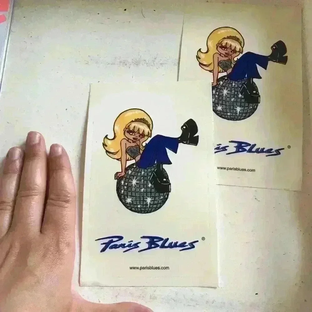 2 Paris Blues Vintage Stickers- free w purchase